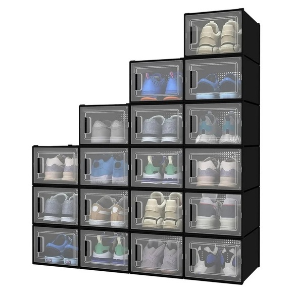 Bed Bath & Beyond Other - Bed Bath and Beyond 10pc Black Stackable Shoe Storage Organizer assembled